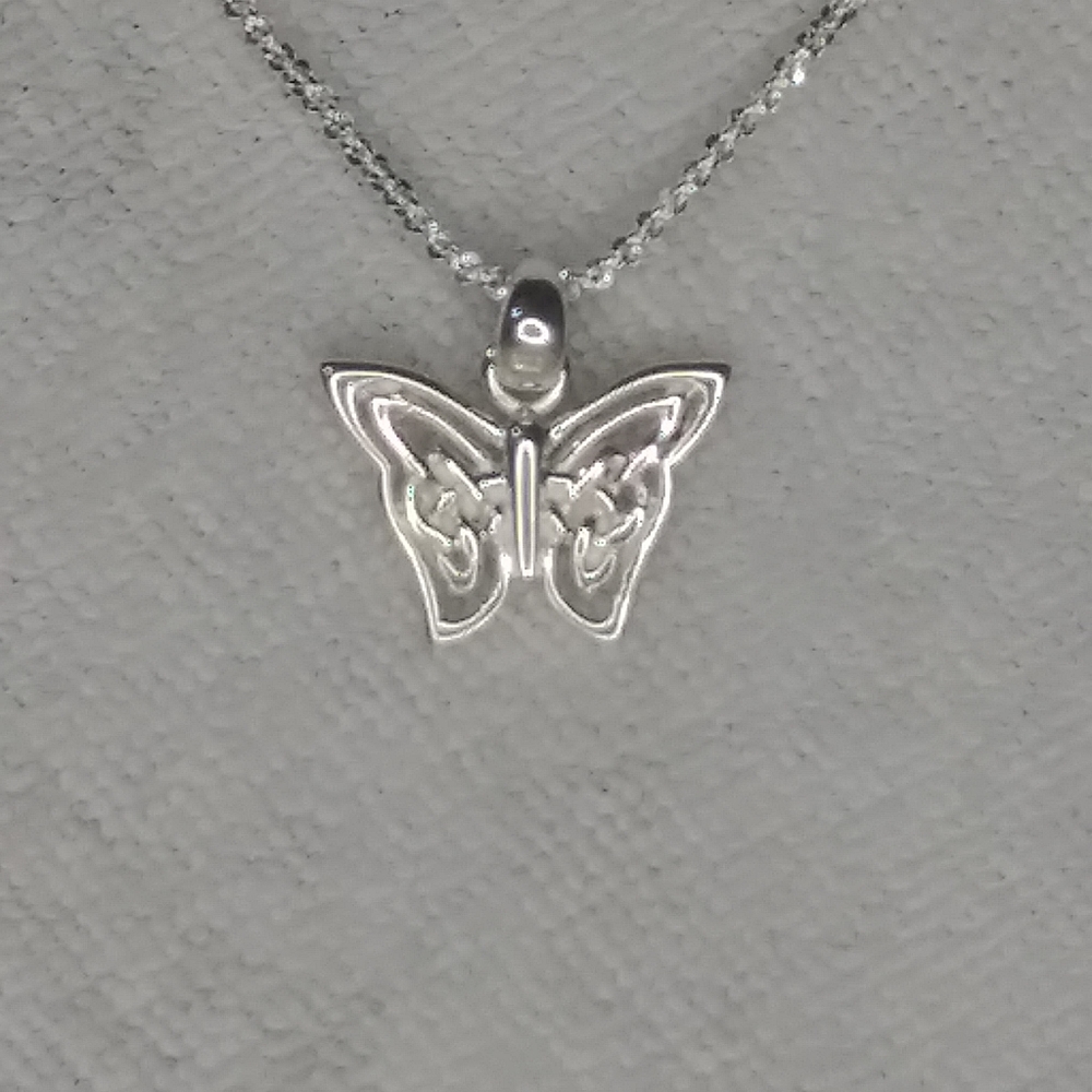 Women's 925 Silver butterfly pendant chain